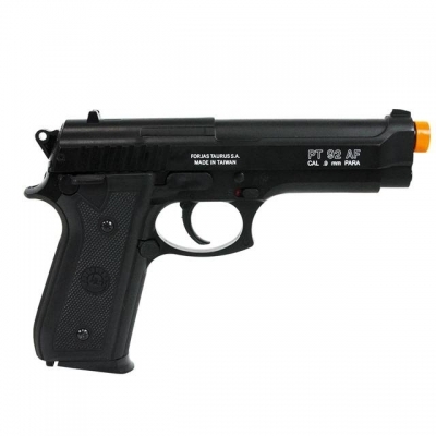 PISTOLA AIRSOFT SPRING CYBERGUN TAURUS PT 92 SLIDE METAL - PRETA