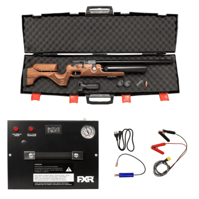 KIT CARABINA PRESSAO PCP PUNCHER BIGHORN 9MM KRAL + COMPRESSOR FIXXAR