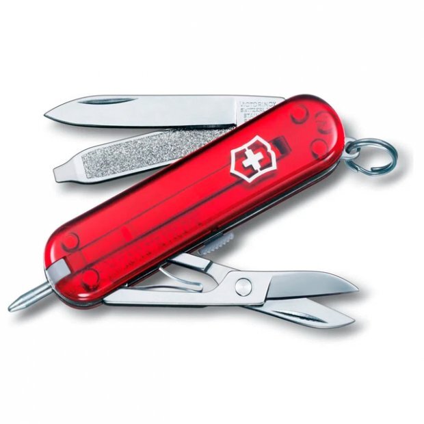 CANIVETE VICTORINOX SIGNATURE 7F VERMELHO TRANSLUCIDO