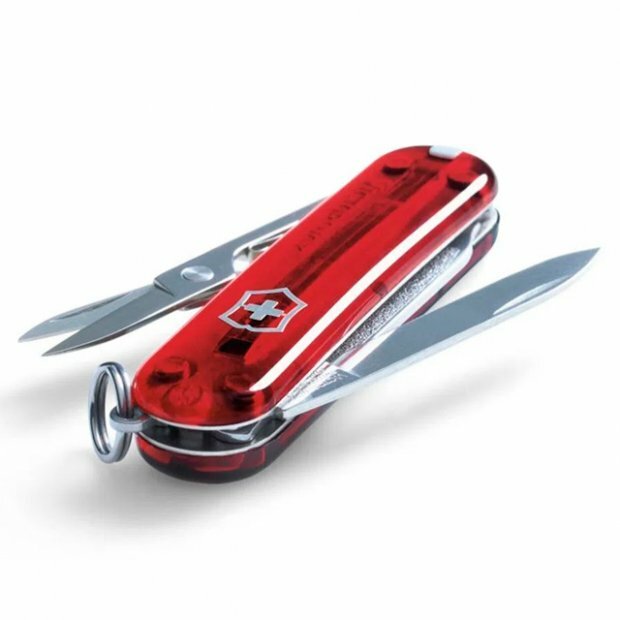 CANIVETE VICTORINOX SIGNATURE 7F VERMELHO TRANSLUCIDO