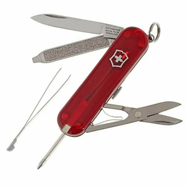 CANIVETE VICTORINOX SIGNATURE 7F VERMELHO TRANSLUCIDO