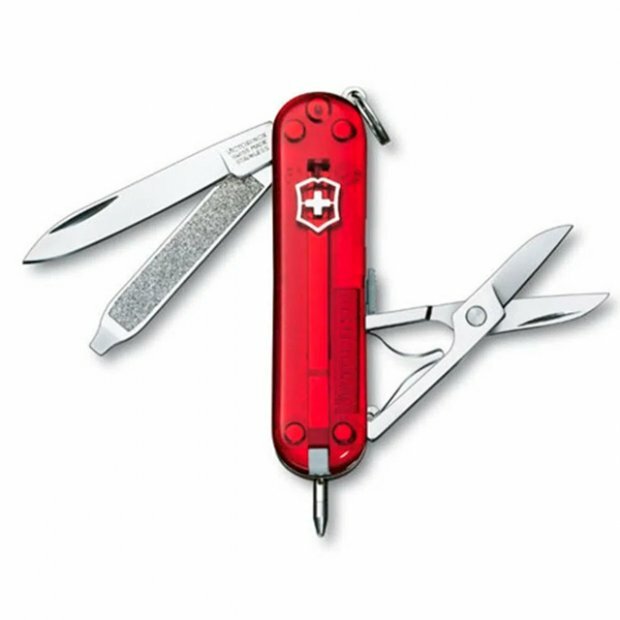 CANIVETE VICTORINOX SIGNATURE 7F VERMELHO TRANSLUCIDO